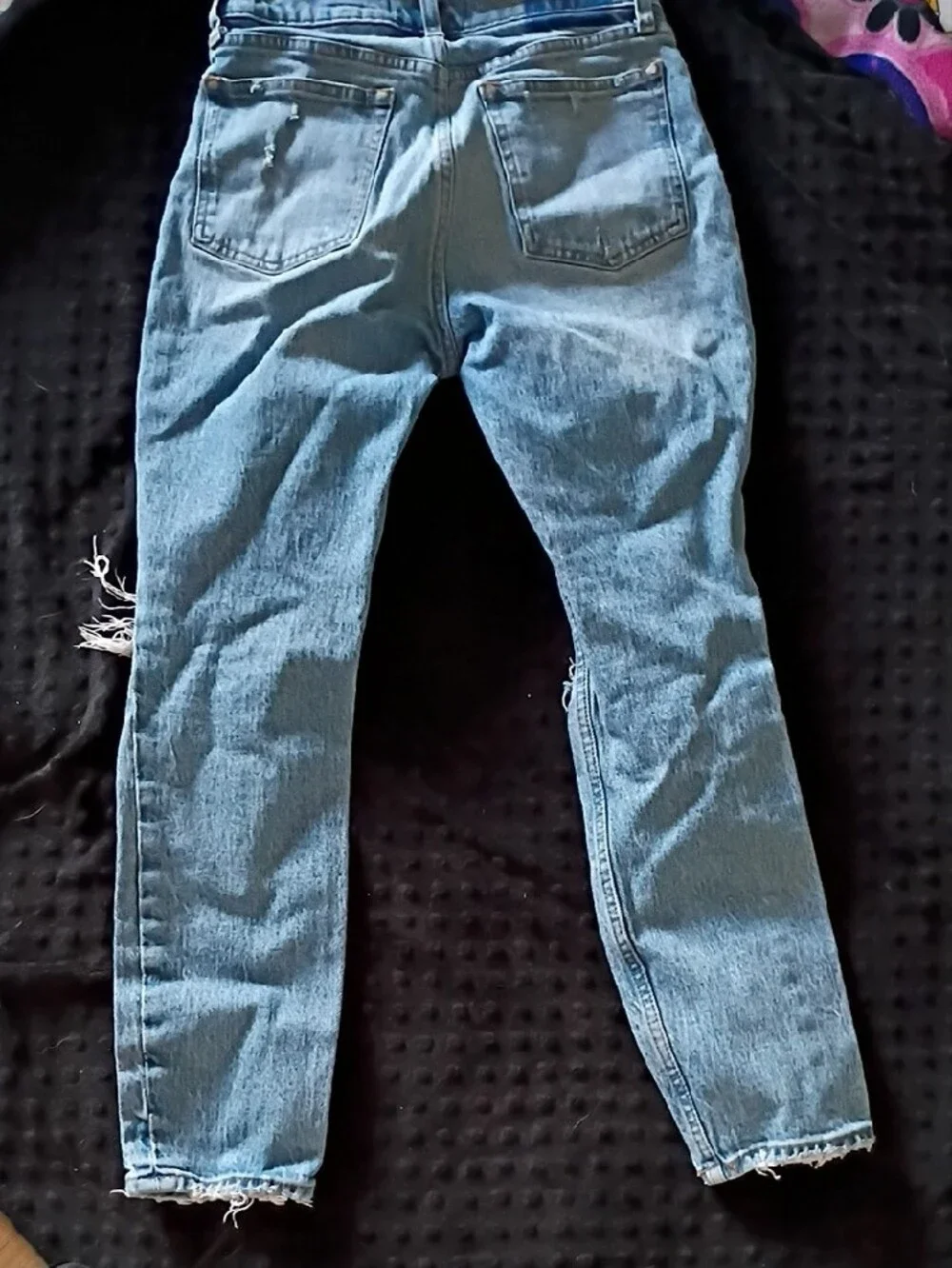 Abercrombie & Fitch Light Blue Distressed Boyfriend Jeans